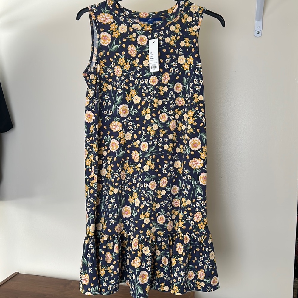 Super cute with tags blue dress with yellow and peach from Apt 9